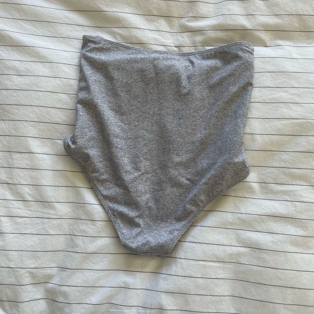 Kortni Jeane Tie Up Front Bottoms Light Heather Grey XS - Picture 2 of 7